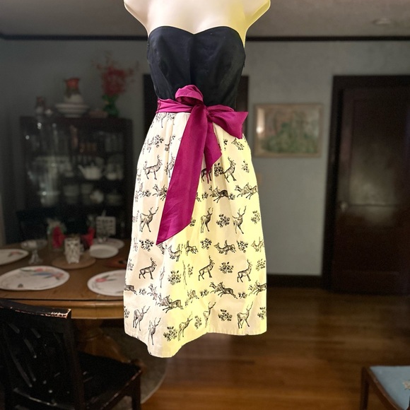 Beautiful Reindeer Print Anthropologie dress - Picture 8 of 16